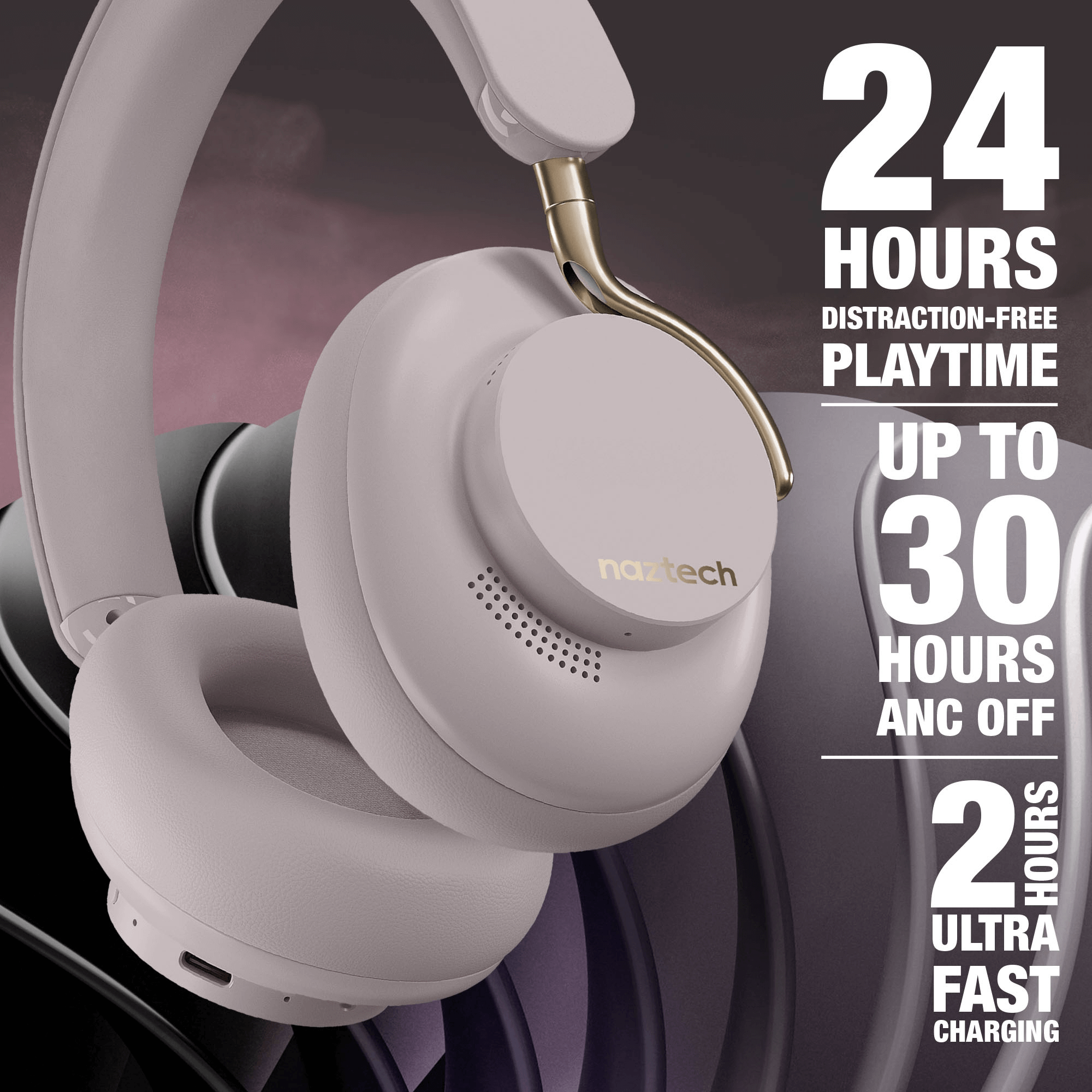 JupiterGear Home - Venta al por mayor Auriculares - Auriculares inalámbricos con cancelación activa de ruido Naztech Aura 360 ANC19