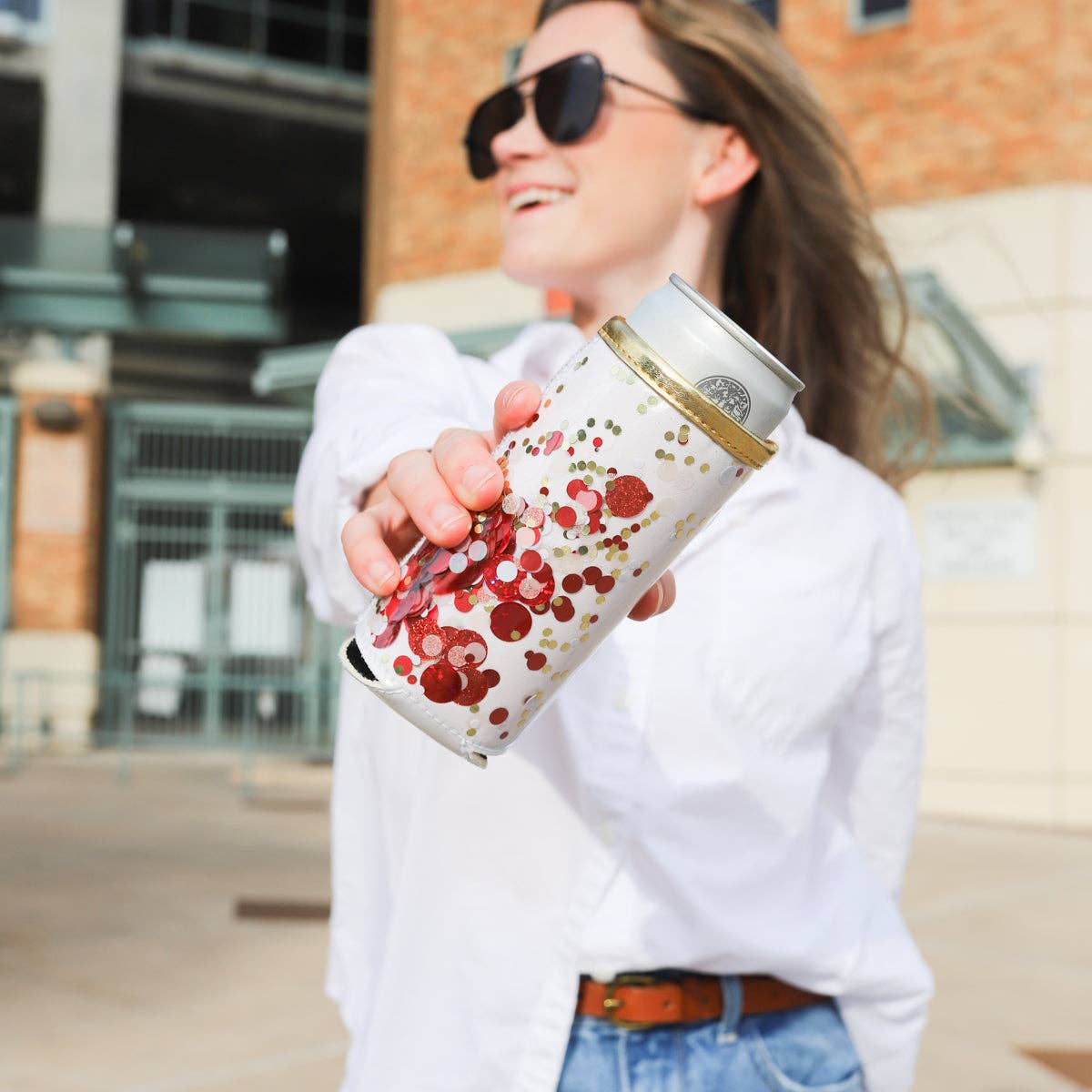 Packed Party - Wholesale Drink huggers & koozies - Skinny Can Cooler- Rally Red1