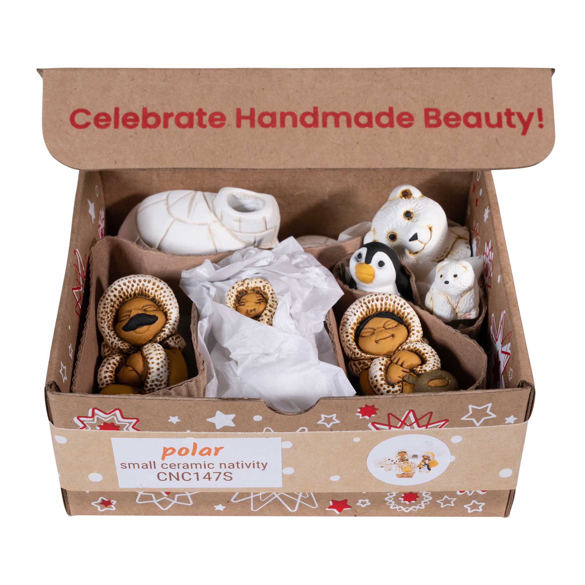 Lucuma Designs - Vente Crèche de Noël - Polar - Lot de 8 petites crèches, 2,25 pouces de hauteur - Noël au pôle Nord2