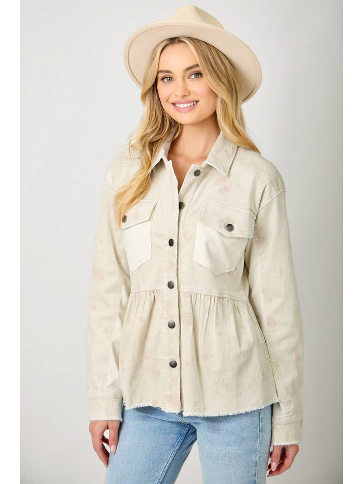 Mystree - Wholesale Jacket - Women's - 61174 Washed Terry Mix Peplum Jacket1