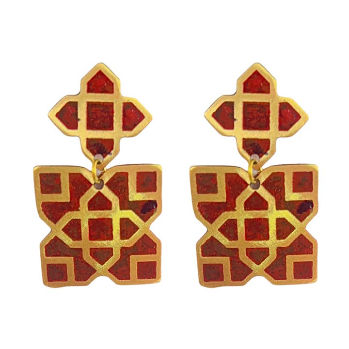 Anita earrings,berry for wholesale by Daughters of the Ganges