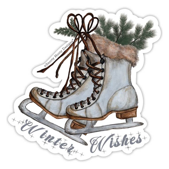Ice Skates Sticker for wholesale by Snorty Morty Designs