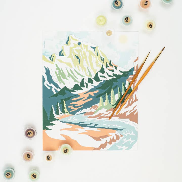 Elle Crée (She Creates) - Wholesale DIY Craft Kit - Mountainscape Paint-by-Number Kit