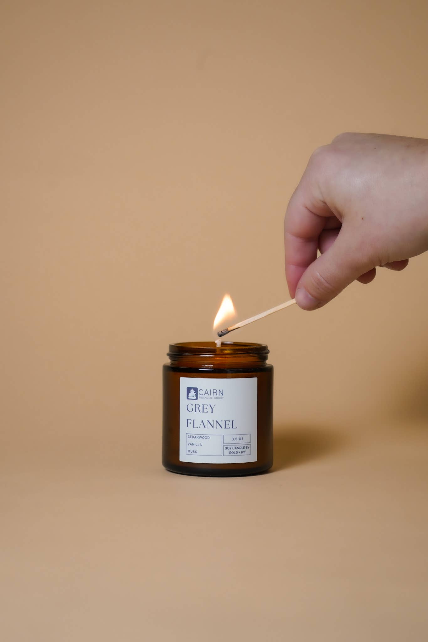 gold + ivy – wholesale Jar/filled candle – Custom Branded Soy Candles - 3.5 oz - Amber10