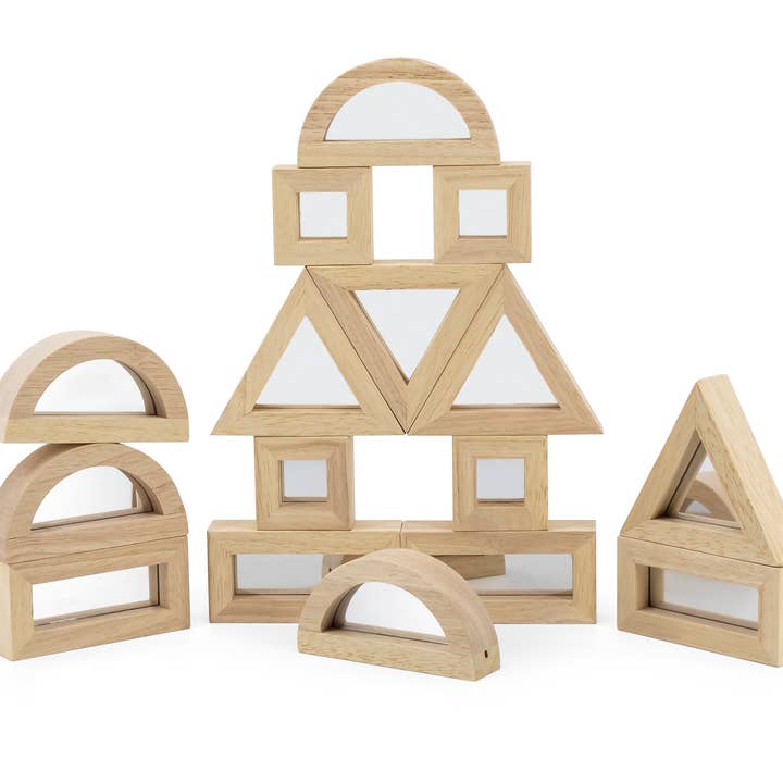 Large Mirror Blocks - 16pcs Set for wholesale by Trade Toys Limited