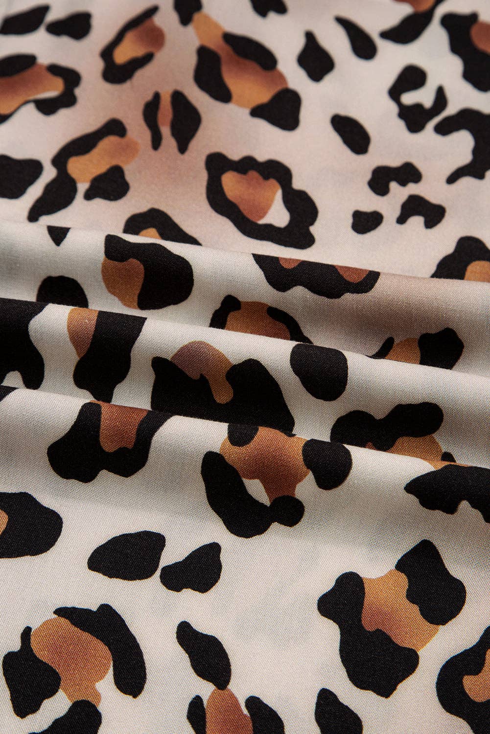 Khaki Leopard Colorblock Stripe Edge Shirt and Pants Pajama Set for wholesale on Faire9