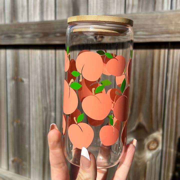 DEEsigns by Dee, LLC - Wholesale Drinking Glass/Cup - Peaches Glass