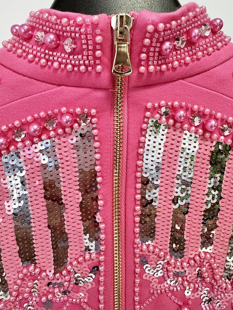 Productseeker – wholesale Klänning - Dam – DR389Y rosa klänning med handpåsydda diamanter och paljetter10