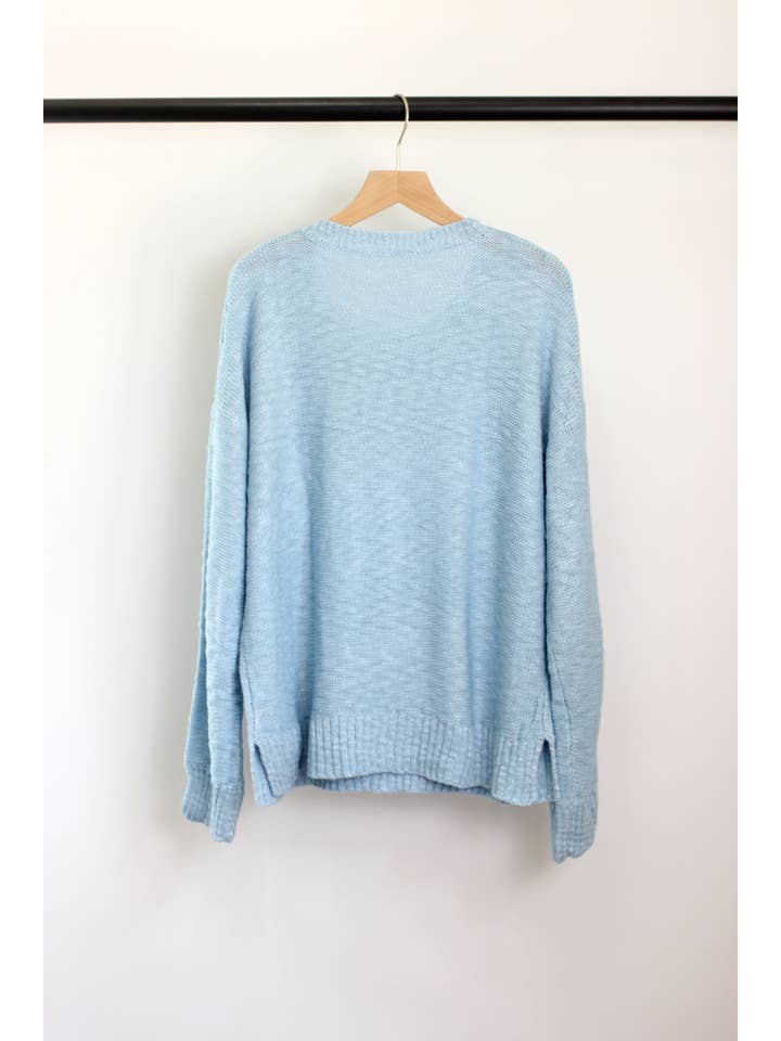 ESLEY - Wholesale Knit Sweater - Women's - W2408MY54489 - America Embroidered Crew Neck Sweaters9