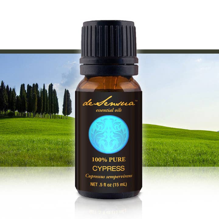 CYPRESS ESSENTIAL OIL - of 100% Proven Purity - Most Popular for Menstruation, Cramps and Menopause for wholesale by deSensua Oils