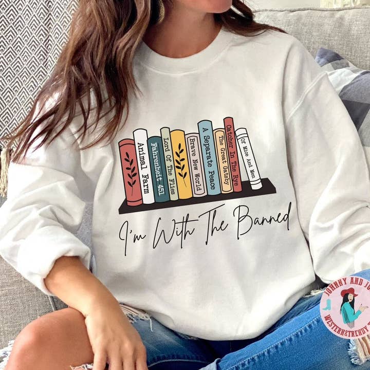 I'm With The Banned Sweatshirt for wholesale by Johnny and June Tees