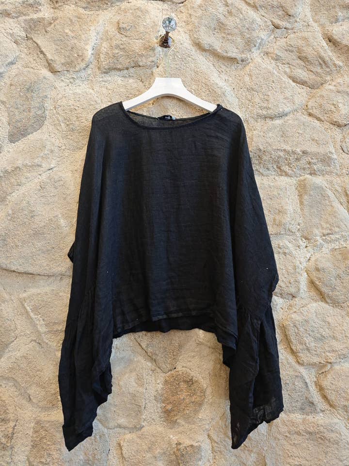 Linen & More - Wholesale Blouse - Women's - REF 11138 PONCHO-STYLE BLOUSE 100% LINEN14