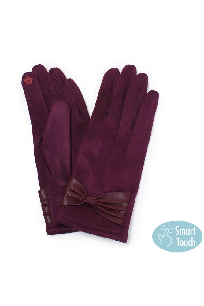 Hana - Wholesale Handschoenen - Dames - Ribbon Deco Suede Feel Winterhandschoenen7