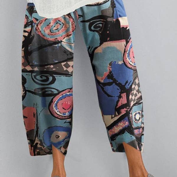 Loose Plus Size Figure Pockets Split-Joint Pants Trousers for wholesale by Sheer Trend