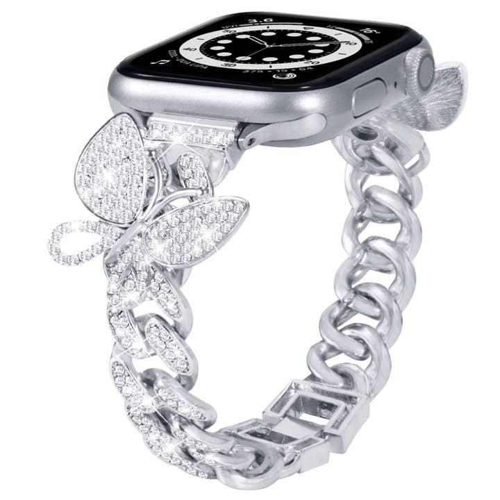 ShopTrendsNow - Wholesale Watch Band/Strap - Women's - Butterfly Crystal CZ Rhinestone Bling Apple Watch Band