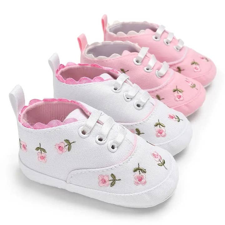 Floral Embroidered Toddler Sneakers | Casual Canvas Slip-On Shoes for Boys & Girls for wholesale by Huis Van Merken