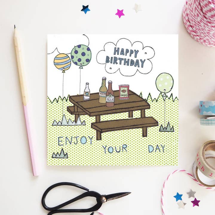 Beer Birthday Card for wholesale by Flossy Teacake