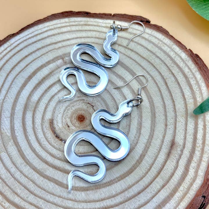 Brincos de acrílico - Brincos de cobra por atacado de Little Witch Studios
