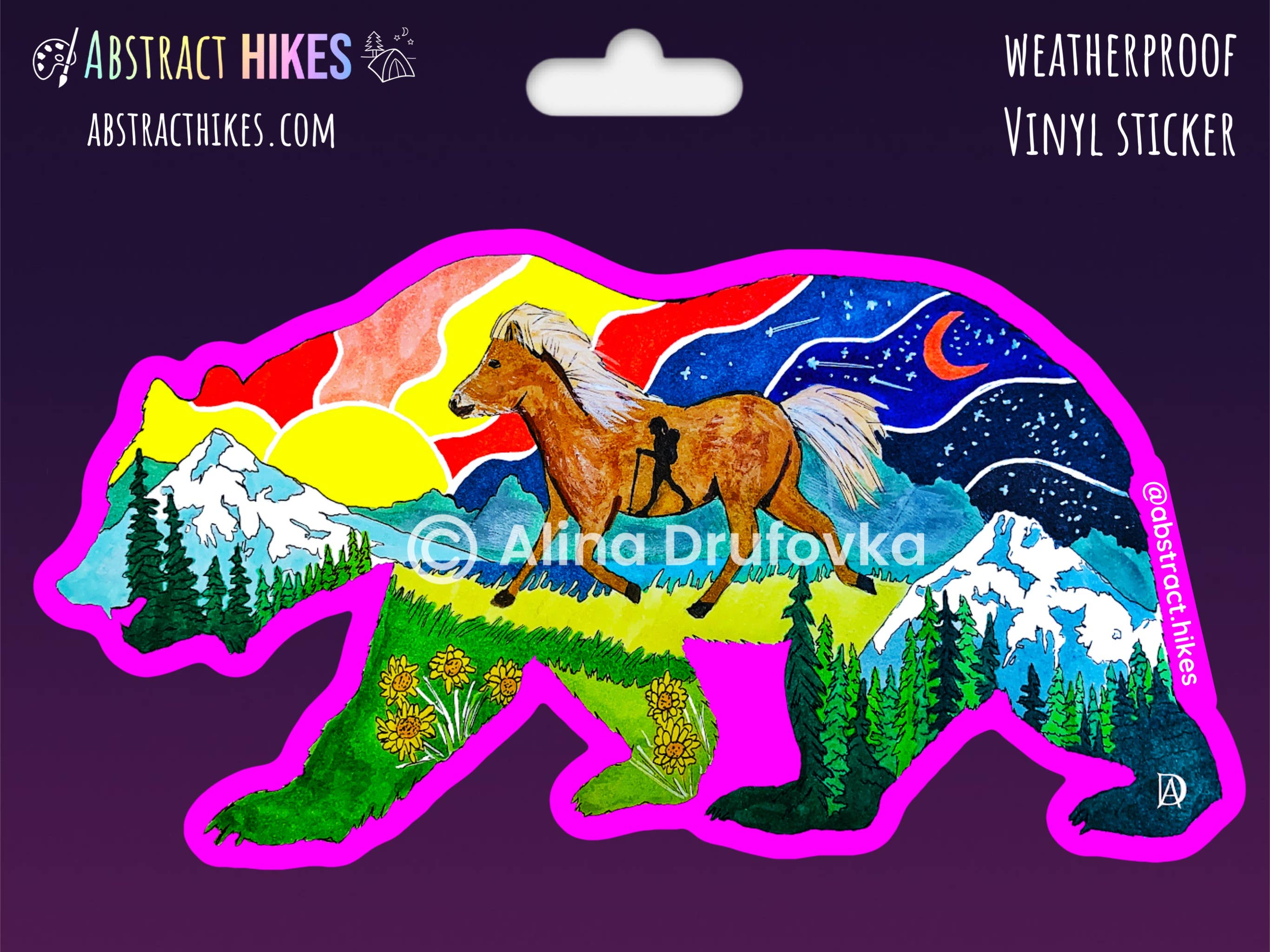 Abstract Hikes - Wholesale Sticker - Hiking Sticker: "Pony Bear"6