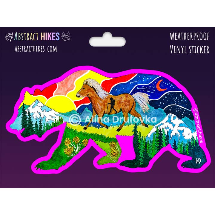 Abstract Hikes - Wholesale Sticker - Hiking Sticker: "Pony Bear"6