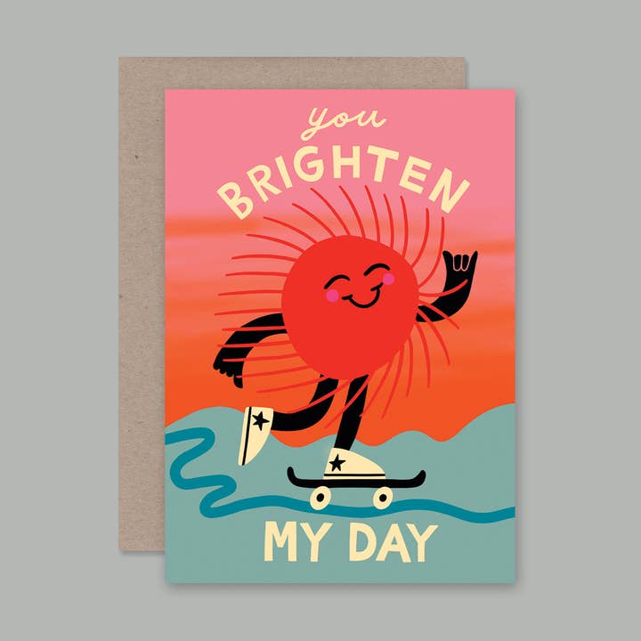 YOU BRIGHTEN UP MY DAY card for wholesale by AHD Paper Co
