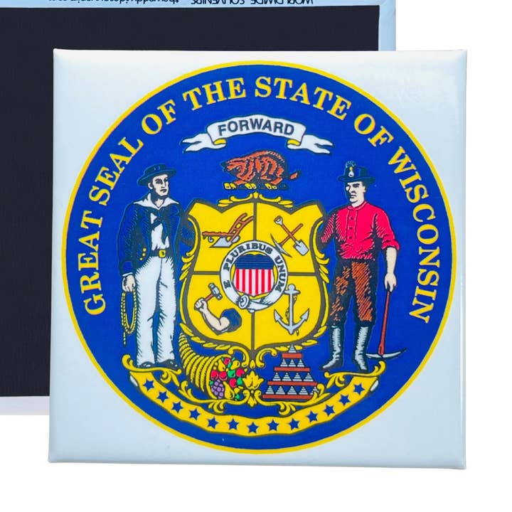 Iman Cuadrado - Escudo Estado WISCONSIN - USA para venta al por mayor de Astur Pins