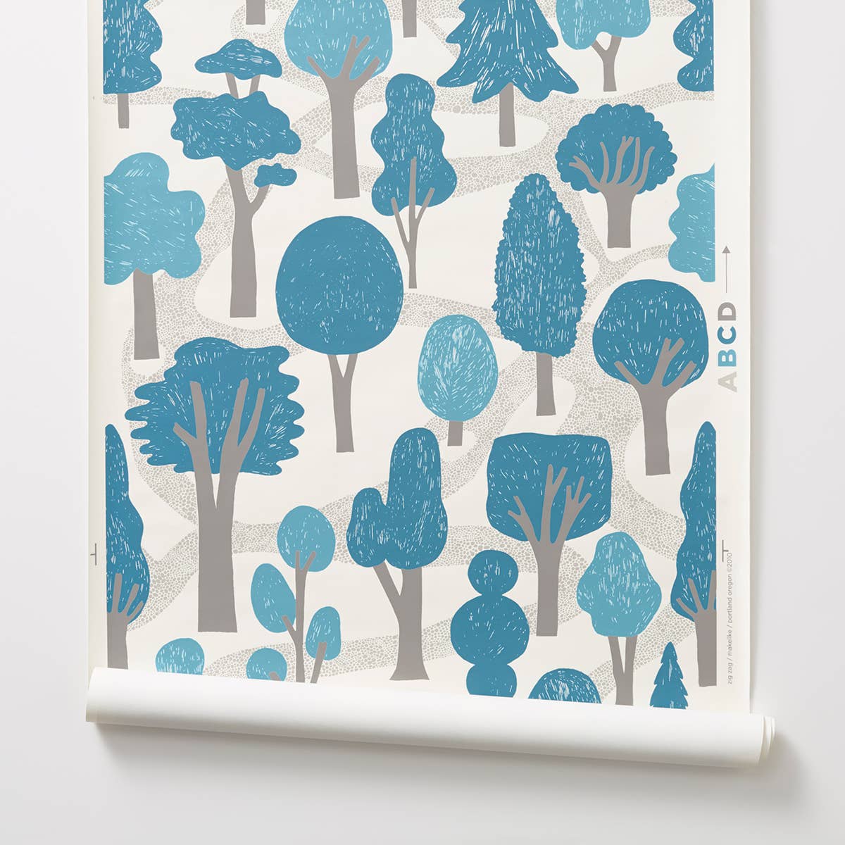 Makelike - Vendita all'ingrosso Carta da parati - Carta da parati serigrafata a mano a quattro colori Zig Zag0