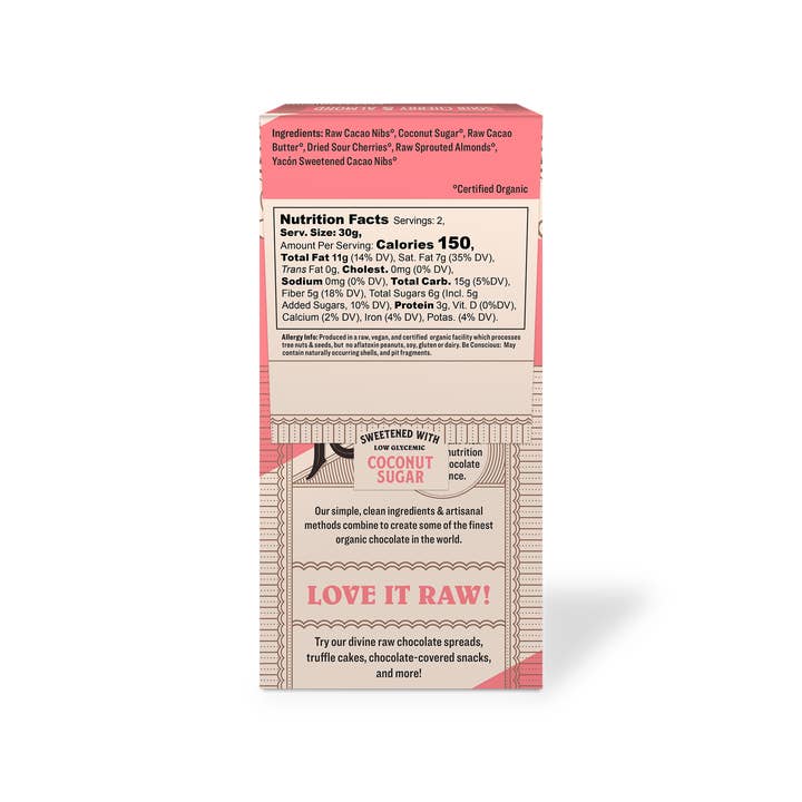 Windy City Organics - Wholesale Chocolate bar - Sour Cherry & Almond Raw Chocolate Bark1
