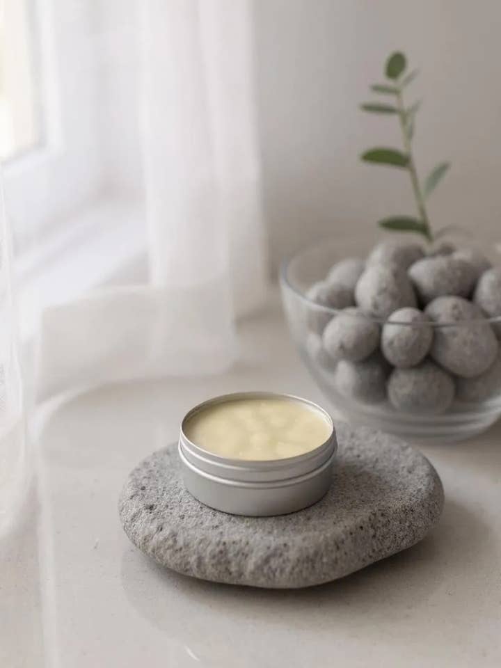 Luxury Beeswax Balm made with Cocoa Butter, Shea, Coconut Oil and Vitamin E with Essential Oils of Vetiver, Patchouli and Pine, Body Balm for wholesale by The Stuff I Love