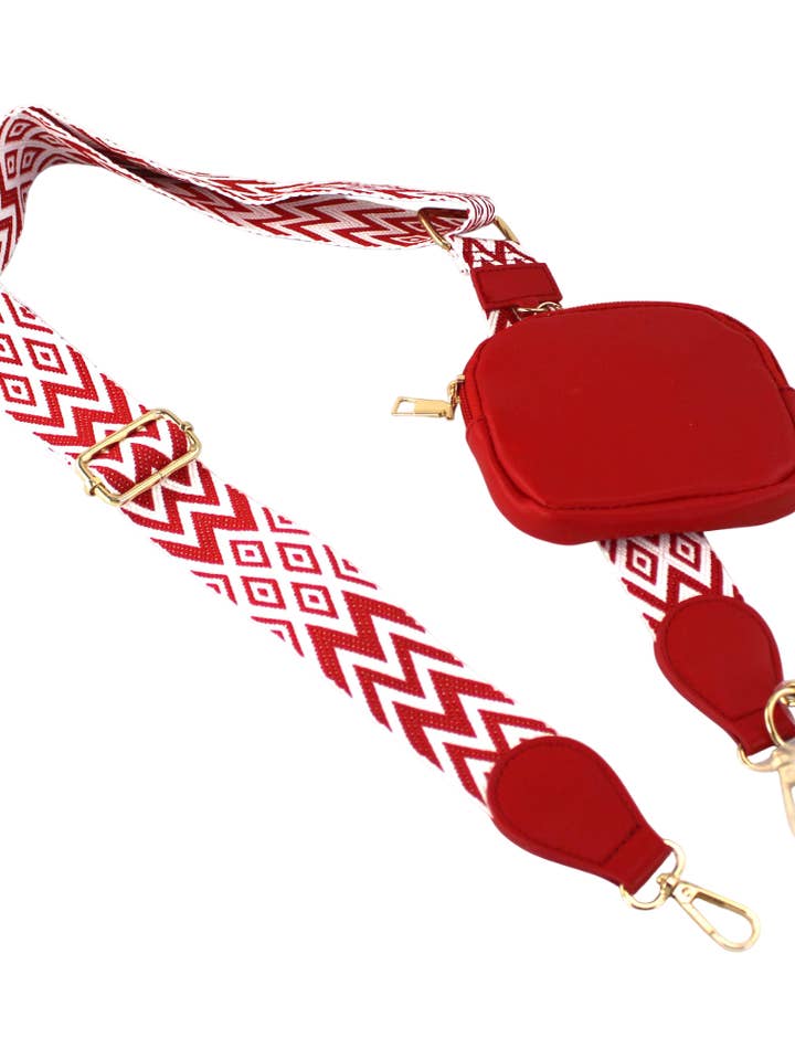 C002 - Chevron Clip & Go Crossbody Strap with Pouch for wholesale by AR New York