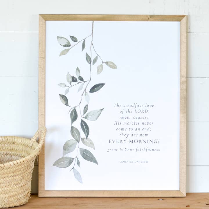 White Gables Home By Aimee Weaver Designs - Wholesale Art Print - The Steadfast Love Scripture Framed Art | Made in the USA