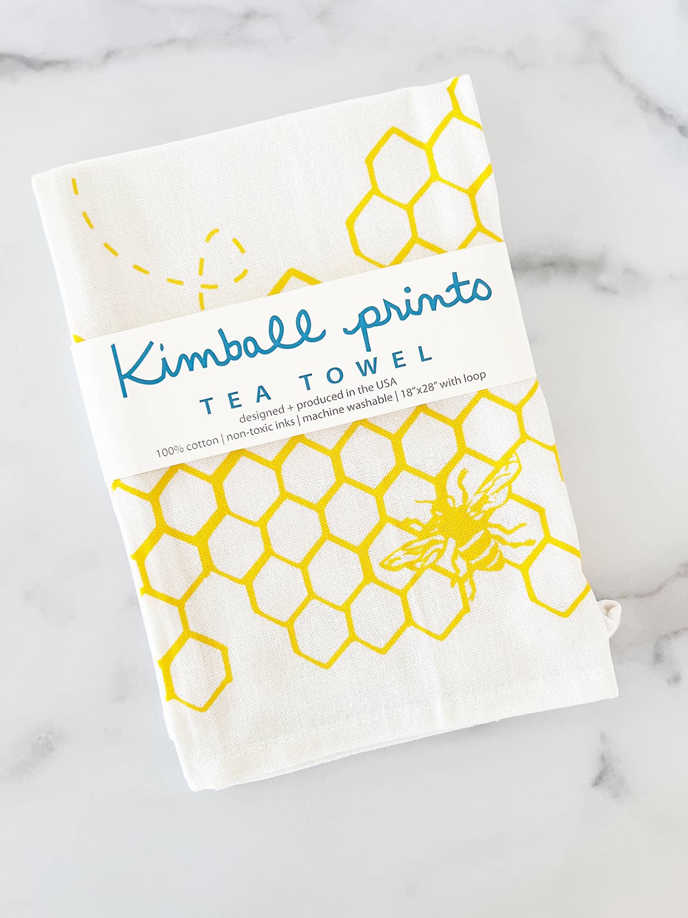 Kimball Prints - Wholesale Tea Towel - Bee & Honeycomb Cotton Tea Towel | National Bestseller2