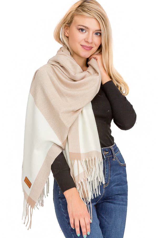 Cap Zone – wholesale Scarf – Women's – Classy Plaid Over Sized Virgin Wool Fuzzy Scarves17