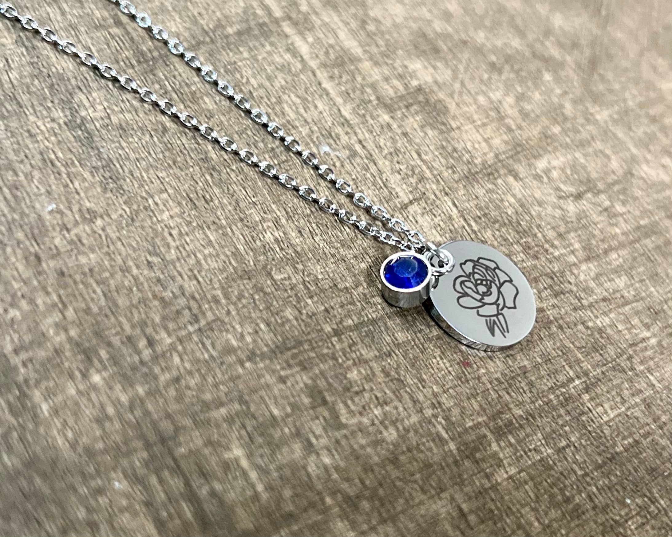 Briano Wholesale - Wholesale Pendant/Charm Necklace - Silver Birth Flower Necklaces - Stainless Steel8