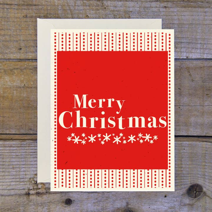 Merry Christmas Red Card for wholesale by Troy Cloth & Paper