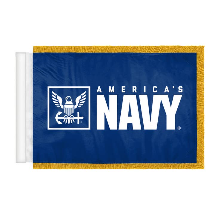 AGAS Förenta staternas marinantennflagga 4x6 tum - Guldfrans för wholesale av AGAS MFG INC