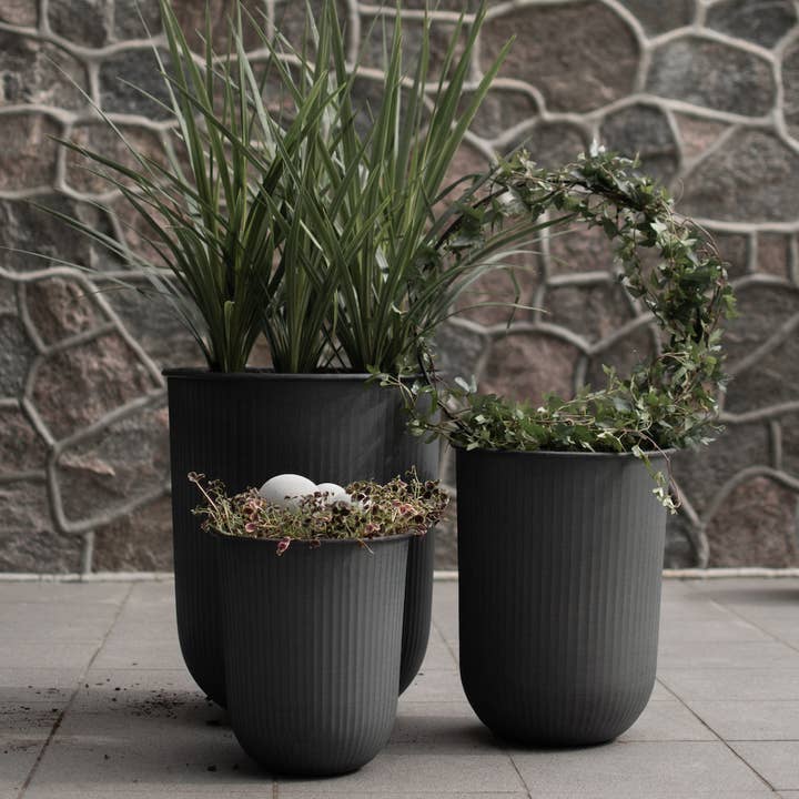 Ensemble de 3 pots OUT STRIPE - noir pour la vente par DBKD
