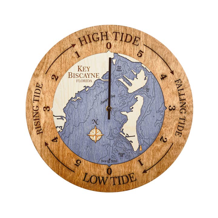 Sea & Soul Nautical Chart Art - Wholesale Wall Clock - Florida East Coast Nautical Chart Tide Clock-Many Locations98