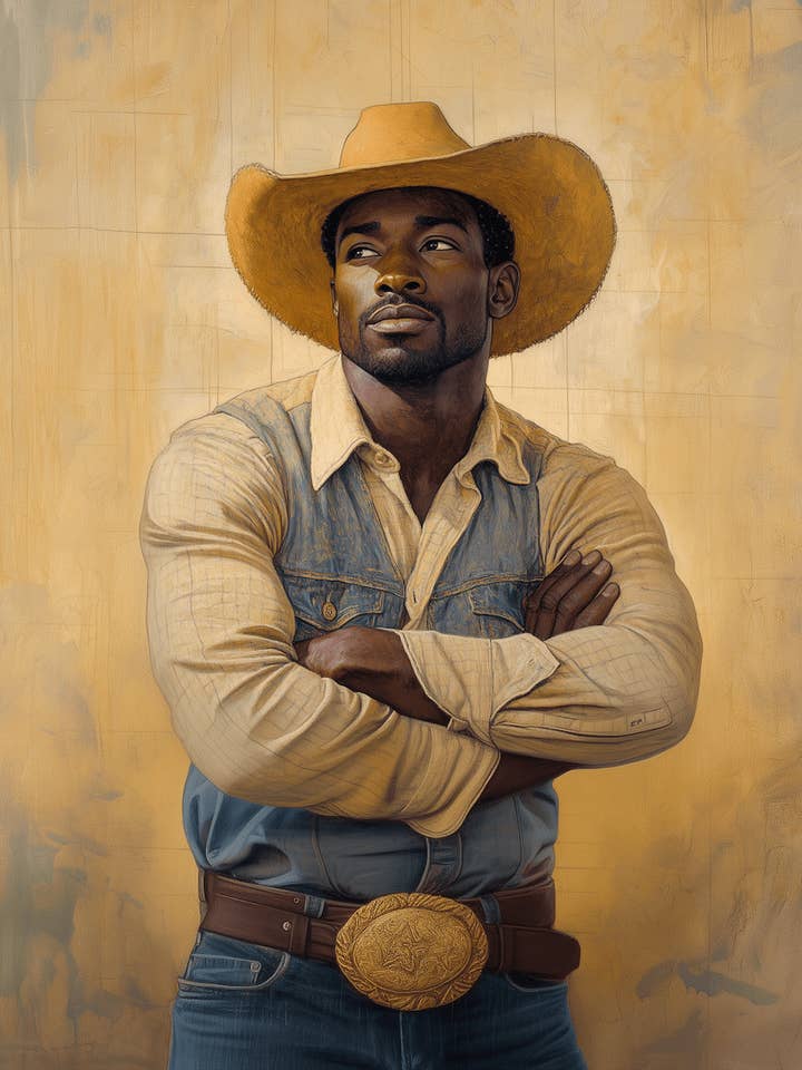 Cowboy Watercolor Sketch - Cowboy Western Art Prints 8"x10" Artwork for wholesale by Mowbi