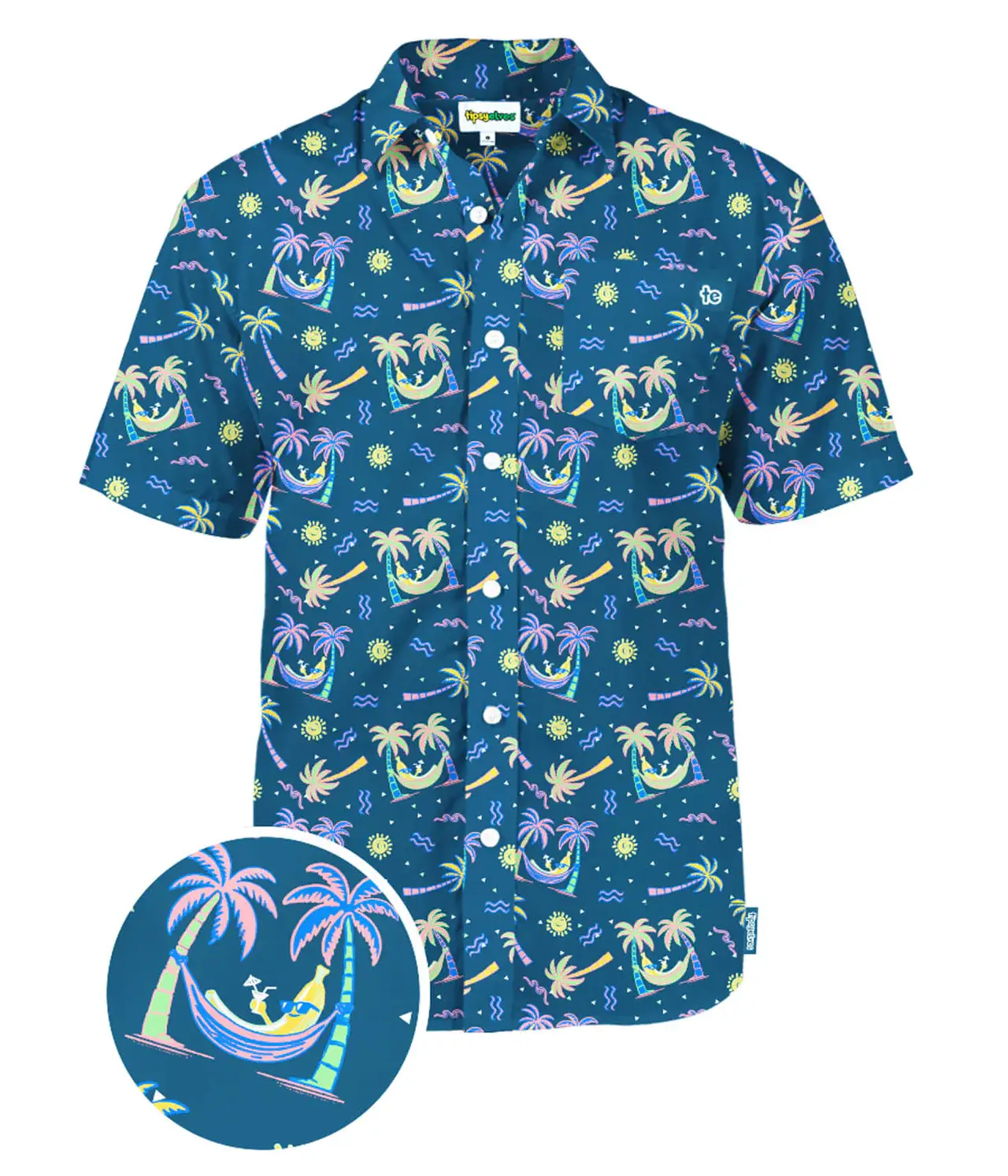 Tipsy Elves - Wholesale Button Down Shirt - Men's - Banana Hammock Hawaiian Shirt - Men's Tropical Button Down0