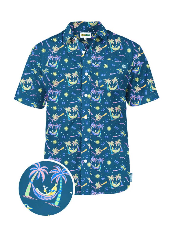 Tipsy Elves - Wholesale Button Down Shirt - Men's - Banana Hammock Hawaiian Shirt - Men's Tropical Button Down