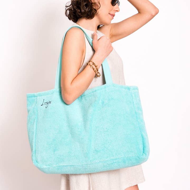 Luzia - Wholesale Beach Bag - Beach and Pool Tote Bag - Island Paradise (Turquoise)