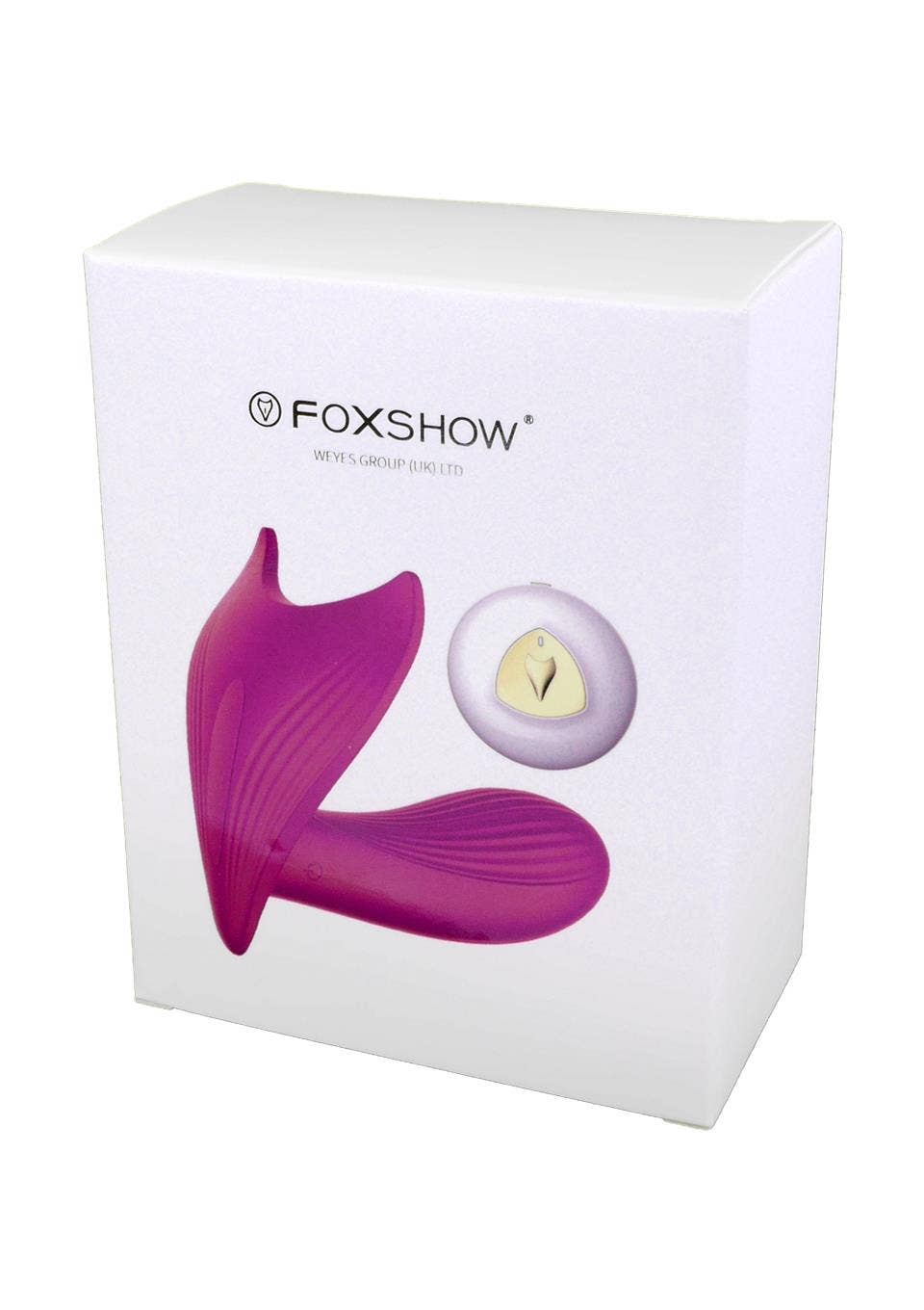 Kinky Pleasure - Wholesale Sex Toy - Foxshow - 63-00005 - Remote control Panty vibrator - Heat function - Voice control function - 10 Function - Rechargeable - 9 cm x 9 cm - Luxury Giftbox - Purple0