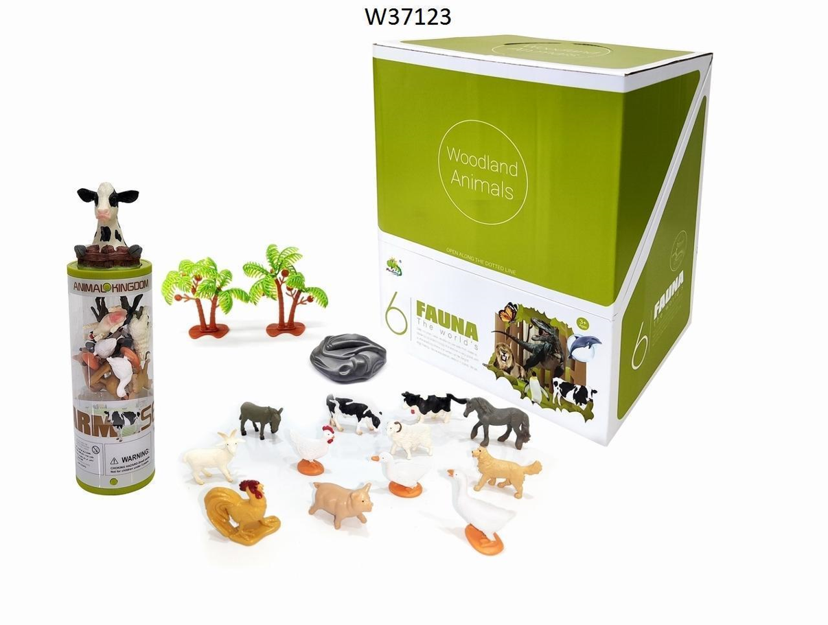 Texas Toy Distribution - Wholesale Figurine Toy - Kids - Farm Barn Animal 3" Figurines Tube with Cow Topper1