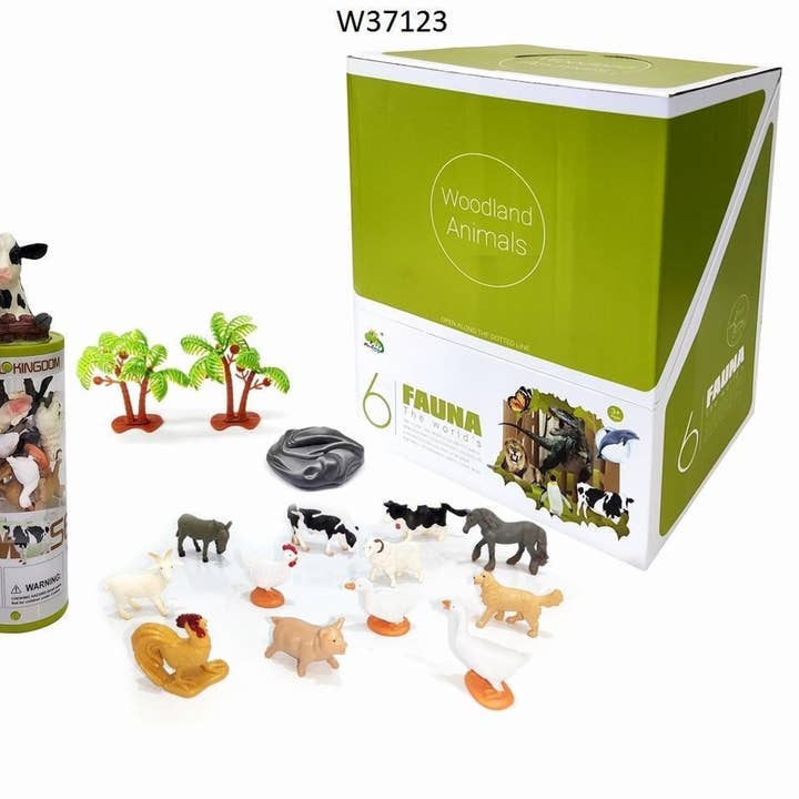 Texas Toy Distribution - Wholesale Figurine Toy - Kids - Farm Barn Animal 3" Figurines Tube with Cow Topper1
