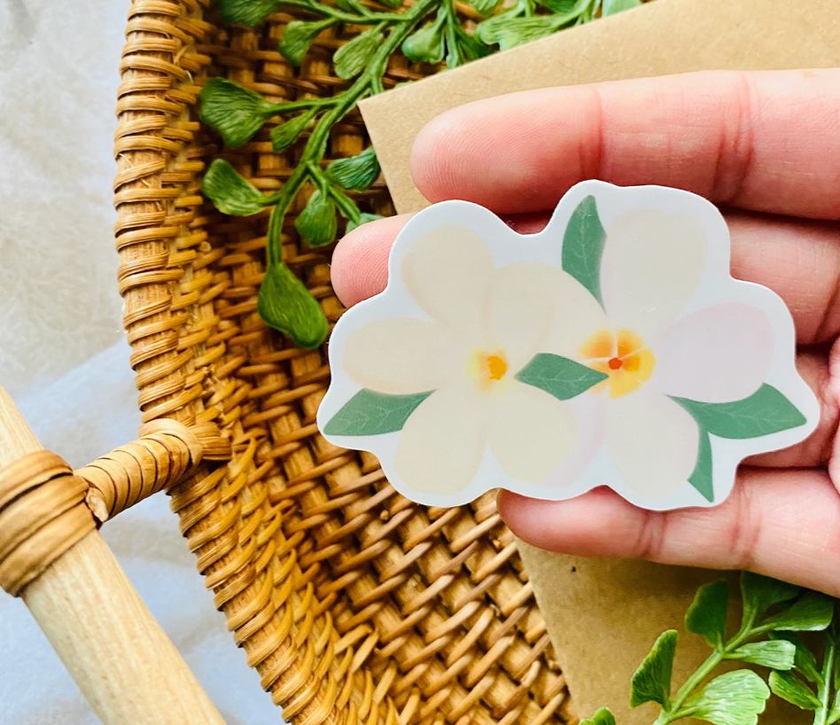 Jess Craft Co - Wholesale Sticker - Island Plumeria Flower Sticker1