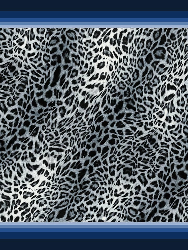 Foulard de seda 90X90 estampado azul para venta al por mayor de L'OFFICIEL SRL