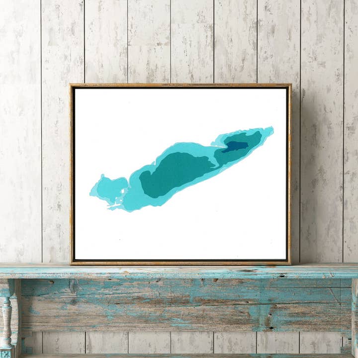 Lake Erie Paper Batymetrisk karta för wholesale av Cardtography