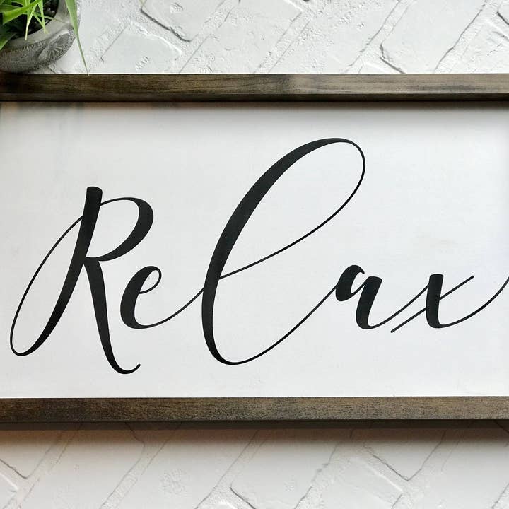 Relax Wood Sign, Bathroom Décor, Bedroom Décor for wholesale by Gray Barn Creations