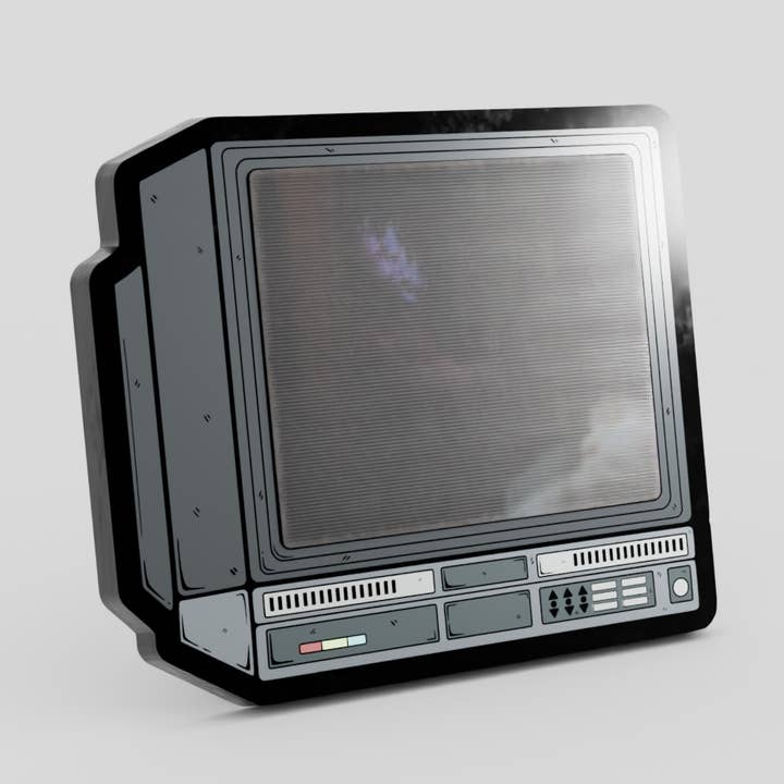 Pin esmaltado lenticular de 2,5" The Grudge CRTV para venta al por mayor de GoopyGoblins